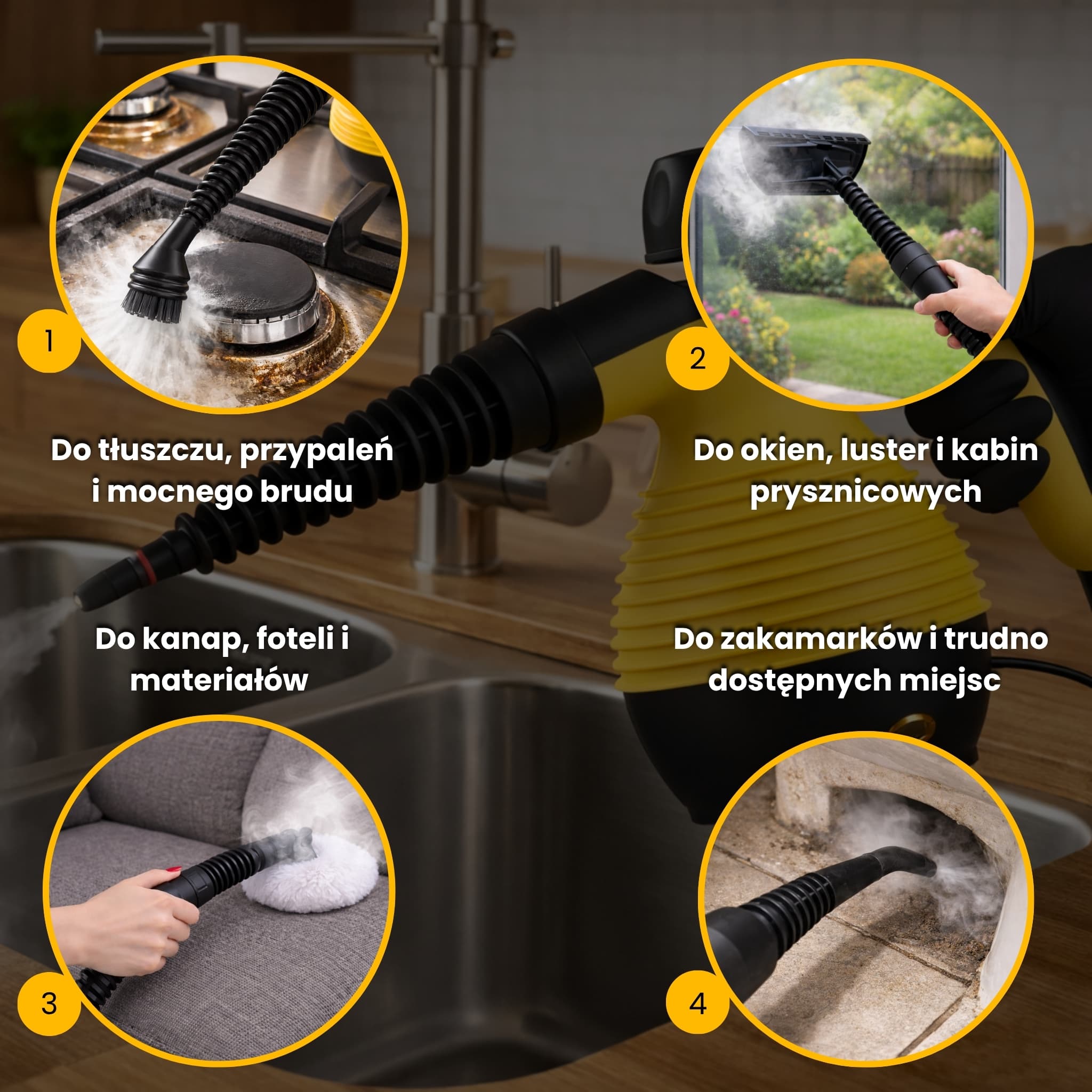 SteamClean Pro - Wielofunkcyjna Myjka Parowa (5 końcówek GRATIS)